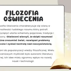 Filozofia Oświecenia: wiara w rozum, który przezwycięża zabobony. Oświeceni wierzyli, że rozumem można zrozumieć świat i rozwiązać problemy.