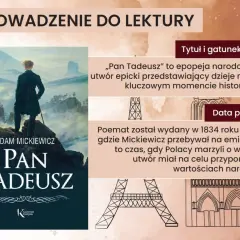 Pan Tadeusz" to epopeja narodowa, rodzaj literacki opisujący dzieje narodu w kluczowym momencie historycznym.