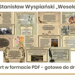 Postacie w weselu Stanisława Wyspiańskiego: od gospodarza po Rachel. Materiały edukacyjne do druku.