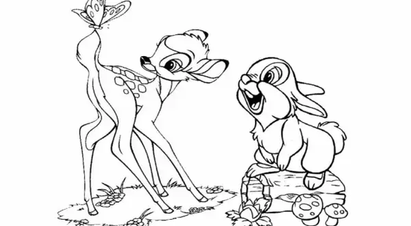 Bambi kolorowanka do druku – darmowe i łatwe do wydrukowania dla dzieci